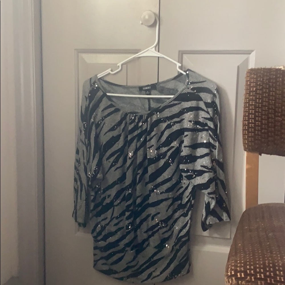 Dressy sparkly zebra top